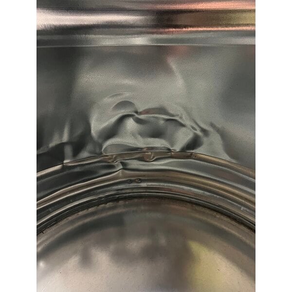 Scratch and Dent Marco Company 50" x 26" x 32" Galvanized Display Bin with Plastic Liner, Drain, and Casters
