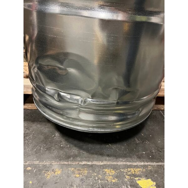 Scratch and Dent Marco Company 50" x 26" x 32" Galvanized Display Bin with Plastic Liner, Drain, and Casters