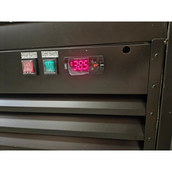 Scratch and Dent Avantco GDS-47-HC 53" Black Sliding Glass Door Merchandiser Refrigerator with LED Lighting