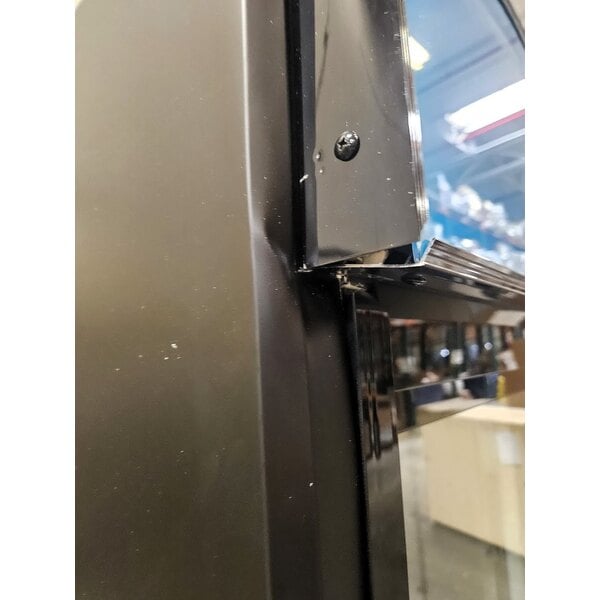 Scratch and Dent Avantco GDS-47-HC 53" Black Sliding Glass Door Merchandiser Refrigerator with LED Lighting