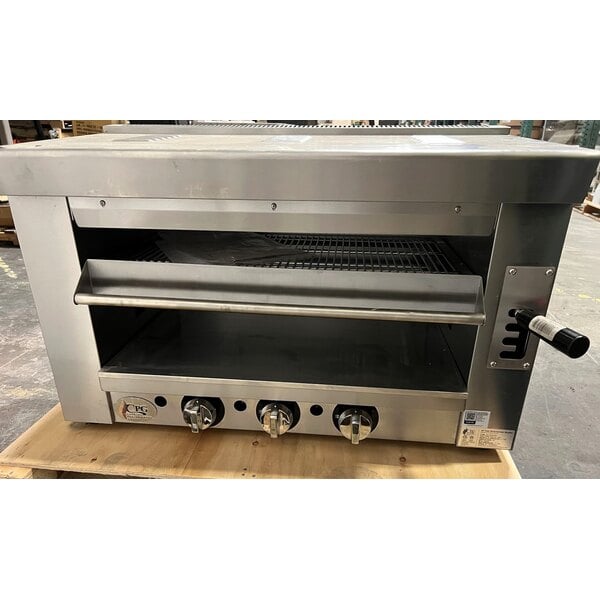 Scratch and Dent Cooking Performance Group S-36-SB-N 36" Natural Gas Infrared Salamander Broiler with Wall Mounting Bracket - 36,000 BTU