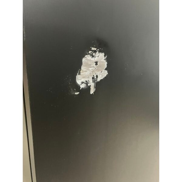 Scratch and Dent Avantco GDC-69-HC 78 1/4" Black Swing Glass Door Merchandiser Refrigerator with LED Lighting
