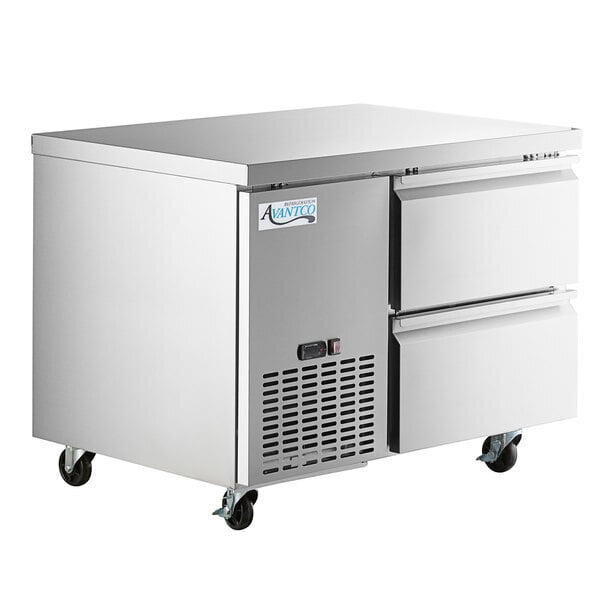 Scratch and Dent Avantco SS-UD-1RA 44" Stainless Steel Two Drawer Extra Deep Undercounter Refrigerator