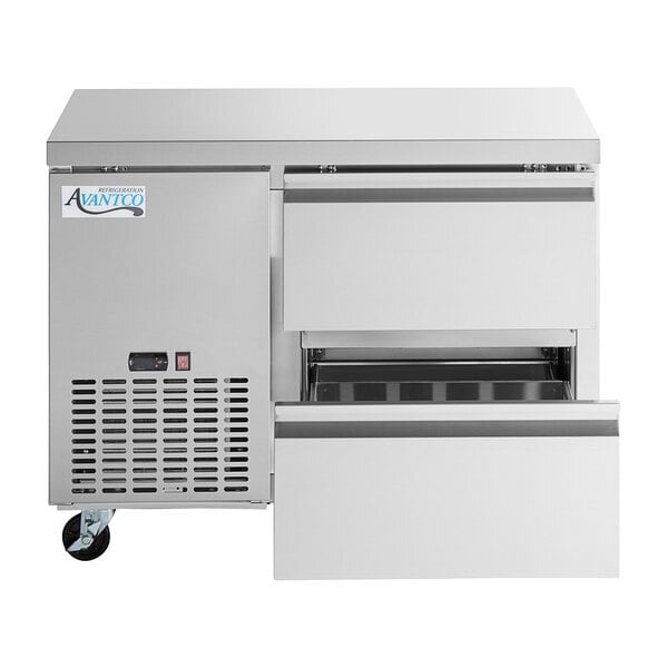 Scratch and Dent Avantco SS-UD-1RA 44" Stainless Steel Two Drawer Extra Deep Undercounter Refrigerator