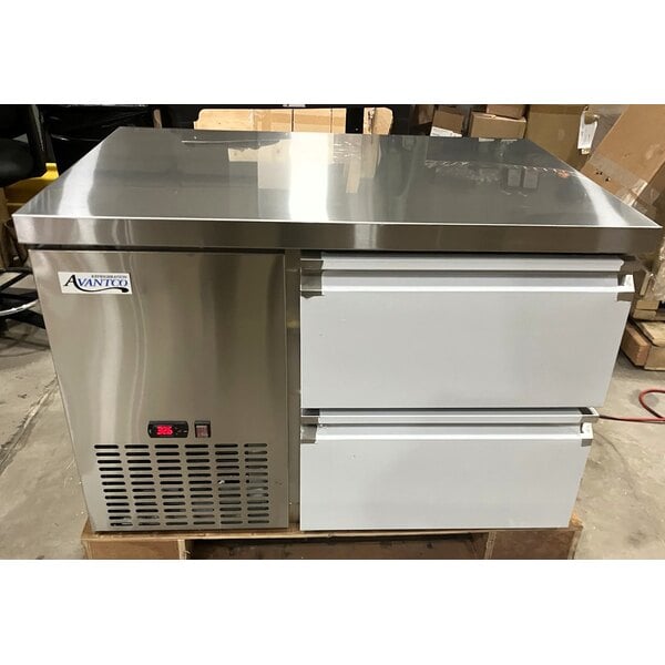 Scratch and Dent Avantco SS-UD-1RA 44" Stainless Steel Two Drawer Extra Deep Undercounter Refrigerator