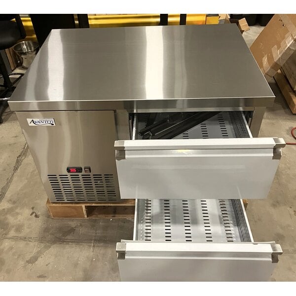 Scratch and Dent Avantco SS-UD-1RA 44" Stainless Steel Two Drawer Extra Deep Undercounter Refrigerator