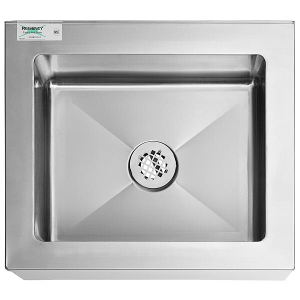Scratch and Dent Regency 25" 16-Gauge Stainless Steel One Compartment Floor Mop Sink - 20" x 16" x 12" Bowl