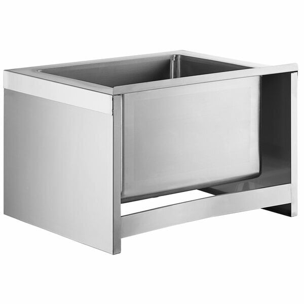 Scratch and Dent Regency 25" 16-Gauge Stainless Steel One Compartment Floor Mop Sink - 20" x 16" x 12" Bowl