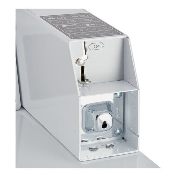 Scratch and Dent Speed Queen Quantum Gold Pro DV6000WE 7.0 cu. ft. 27" Left Hinged Front Load Electric Commercial Dryer with Rear Control - Coin Operated