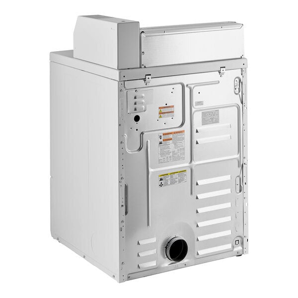 Scratch and Dent Speed Queen Quantum Gold Pro DV6000WE 7.0 cu. ft. 27" Left Hinged Front Load Electric Commercial Dryer with Rear Control - Coin Operated