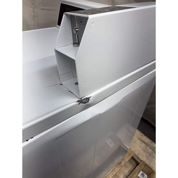 Scratch and Dent Speed Queen Quantum Gold Pro DV6000WE 7.0 cu. ft. 27" Left Hinged Front Load Electric Commercial Dryer with Rear Control - Coin Operated