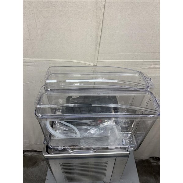 Scratch and Dent Crathco Mini Double 2.4 Gallon Bowl Premix Cold Beverage Dispenser with Agitation Function and Polycarbonate Lids