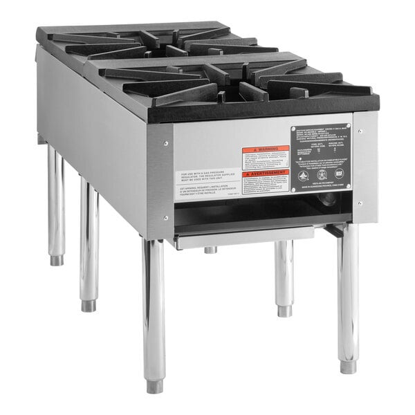 Scratch and Dent Vulcan VSP200F Natural Gas 2 Burner Stock Pot Range - 220,000 BTU