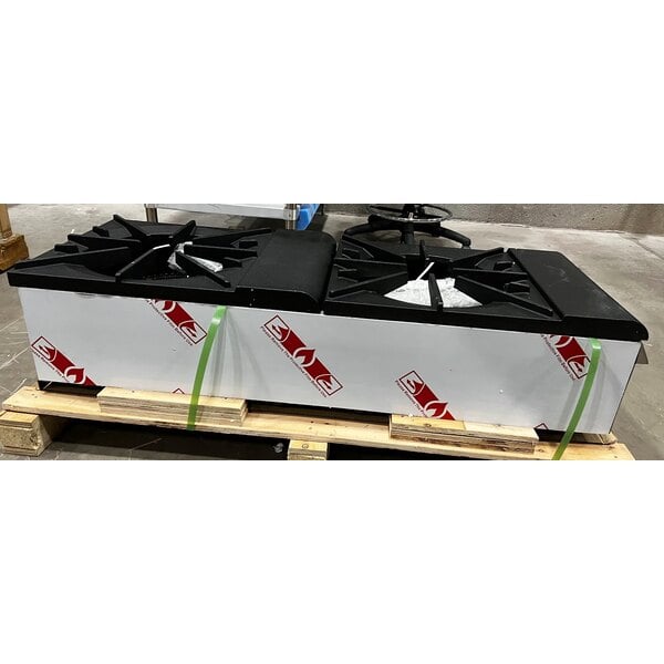 Scratch and Dent Vulcan VSP200F Natural Gas 2 Burner Stock Pot Range - 220,000 BTU