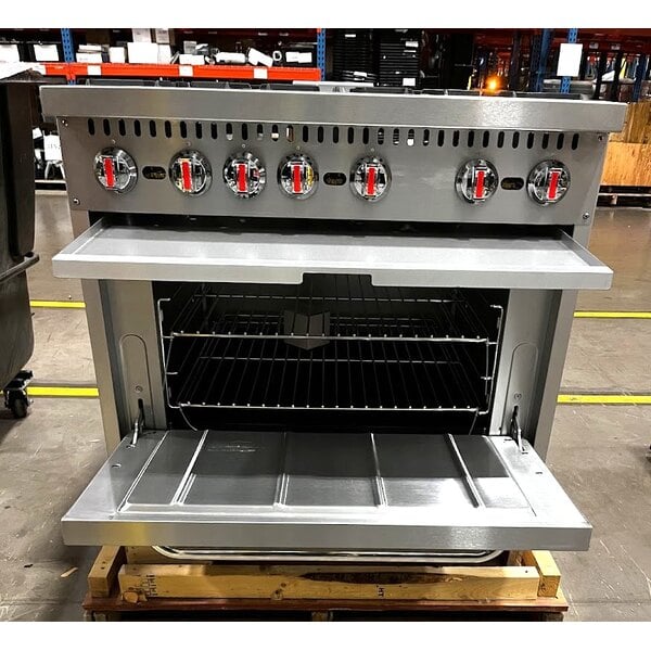 Scratch and Dent Cooking Performance Group S36-N Natural Gas 6 Burner 36" Range with Standard Oven - 210,000 BTU