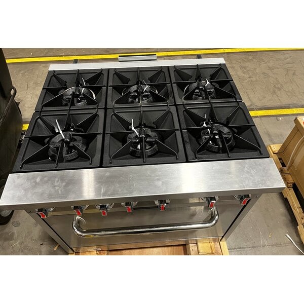 Scratch and Dent Cooking Performance Group S36-N Natural Gas 6 Burner 36" Range with Standard Oven - 210,000 BTU
