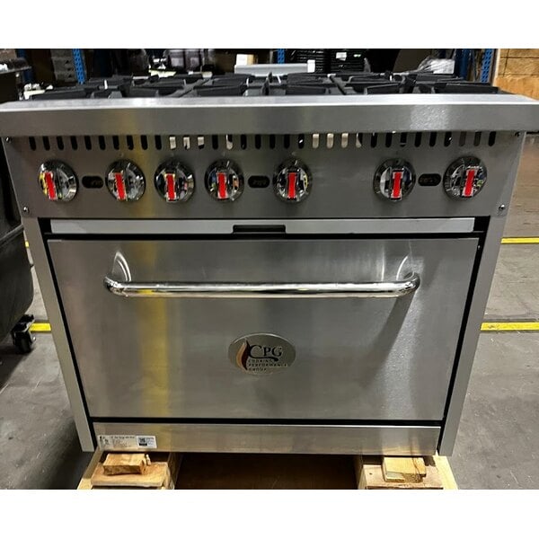 Scratch and Dent Cooking Performance Group S36-N Natural Gas 6 Burner 36" Range with Standard Oven - 210,000 BTU