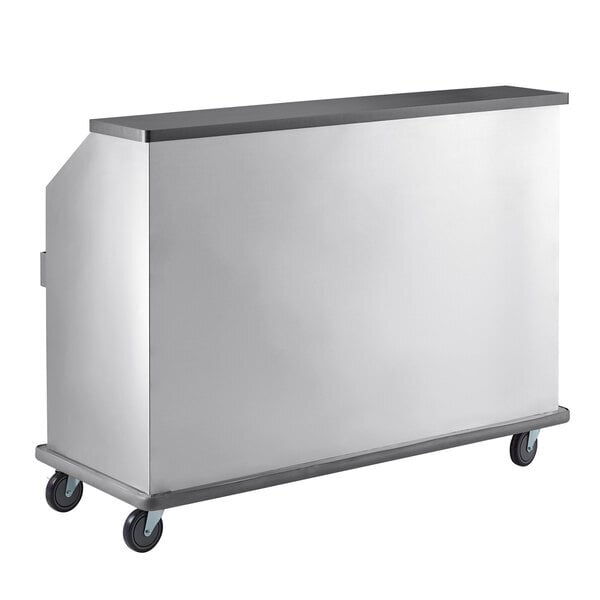 Scratch and Dent Regency 63" Standard Stainless Steel Portable Bar with Two Removable Speed Rails, Ice Bin, and Removable Ice Bin Cover