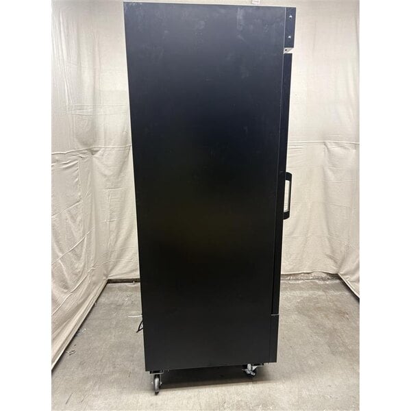 Scratch and Dent Avantco GDC-23-HC 28 3/8" Black Swing Glass Door Merchandiser Refrigerator with LED Lighting