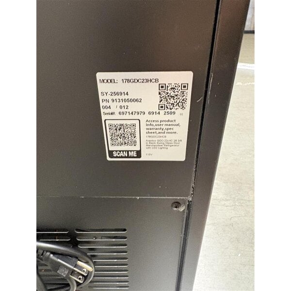 Scratch and Dent Avantco GDC-23-HC 28 3/8" Black Swing Glass Door Merchandiser Refrigerator with LED Lighting