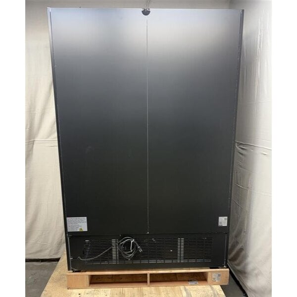 Scratch and Dent Avantco GDC-49-HC 53" Black Swing Glass Door Merchandiser Refrigerator with LED Lighting