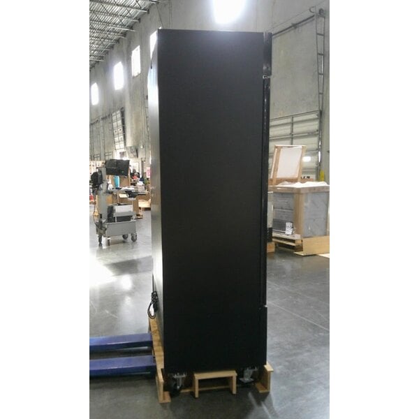 Scratch and Dent Avantco GDC-40-HC 48" Black Swing Glass Door Merchandiser Refrigerator with LED Lighting