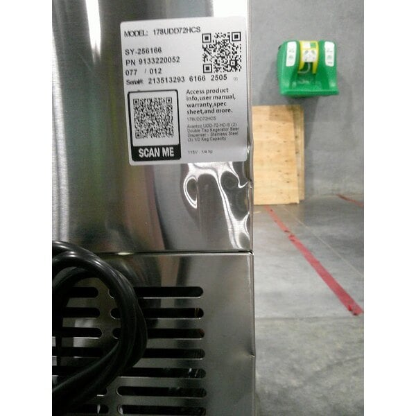 Scratch and Dent Avantco UDD-72-HC-S (2) Double Tap Kegerator Beer Dispenser - Stainless Steel, (3) 1/2 Keg Capacity