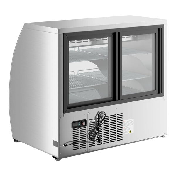 Scratch and Dent Avantco DLC47-HC-S 47" Stainless Steel Curved Glass Refrigerated Deli Case