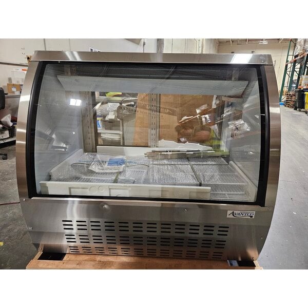 Scratch and Dent Avantco DLC47-HC-S 47" Stainless Steel Curved Glass Refrigerated Deli Case