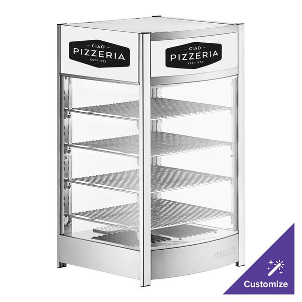 Scratch and Dent ServIt PDW12D1S 12" Customizable Full-Service Countertop Display Warmer with 4 Shelves