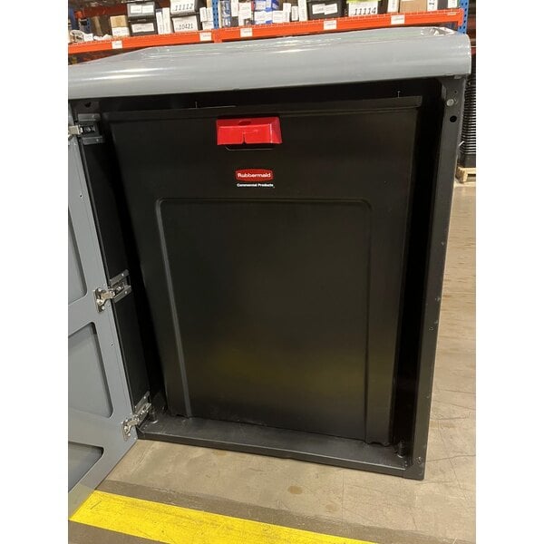 Scratch and Dent Rubbermaid® 1961683 Configure 45 Gallon Stenni Gray 1 Stream Organic Waste Indoor Rectangular Recycling Bin