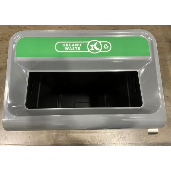 Scratch and Dent Rubbermaid® 1961683 Configure 45 Gallon Stenni Gray 1 Stream Organic Waste Indoor Rectangular Recycling Bin