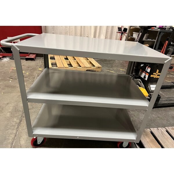 Scratch and Dent Lavex 36" x 24" x 35" Three Shelf Steel Utility Cart - Fully Welded