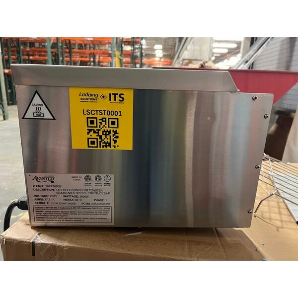 Scratch and Dent Avantco T3600B Commercial 14 1/2" Wide Conveyor Toaster with 3" Opening - 208V, 3600W, 1200 Slices per Hour