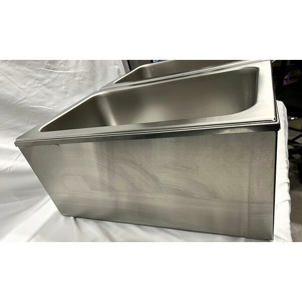 Scratch and Dent ServIt FW200D 12" x 20" Full Size Dual Well Electric Countertop Food Warmer with Digital Controls - 120V, 2000W