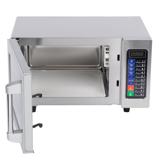 Scratch and Dent Waring WMO90 Stainless Steel Commercial Microwave with Push Button Controls - 120V, 1000W