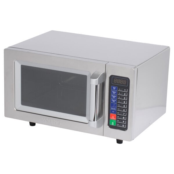 Scratch and Dent Waring WMO90 Stainless Steel Commercial Microwave with Push Button Controls - 120V, 1000W
