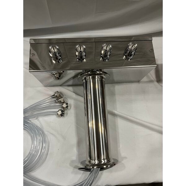 Scratch and Dent Avantco UDD-60-HC-S (2) Four Tap Kegerator Beer Dispenser - Stainless Steel, (2) 1/2 Keg Capacity