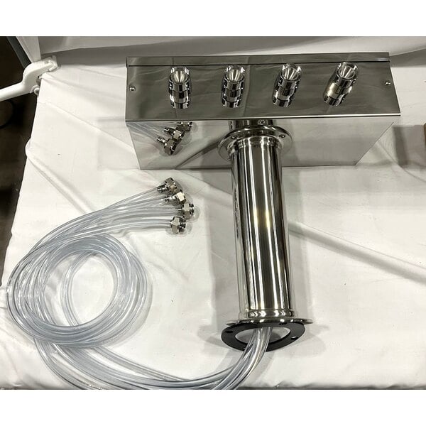 Scratch and Dent Avantco UDD-60-HC-S (2) Four Tap Kegerator Beer Dispenser - Stainless Steel, (2) 1/2 Keg Capacity