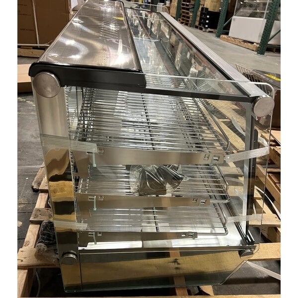 Scratch and Dent ServIt HDM-48 48" Self / Full Service 3 Shelf Countertop Heated Display Case with Sliding Doors - 120V, 1800W