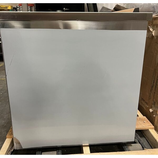 Scratch and Dent Regency 30" x 48" 16 Gauge Type 304 Stainless Steel Enclosed Base Table with Sliding Doors and Adjustable Midshelf