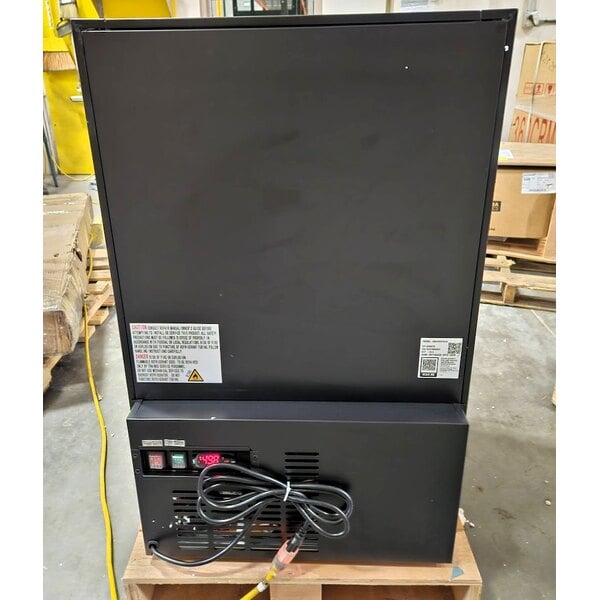 Scratch and Dent Avantco CRM-7-HC Black Countertop Display Refrigerator with Swing Door - 4.1 Cu. Ft.