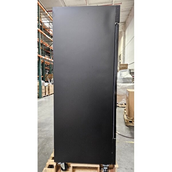 Scratch and Dent Avantco GDC-49-HC 53" Black Swing Glass Door Merchandiser Refrigerator with LED Lighting