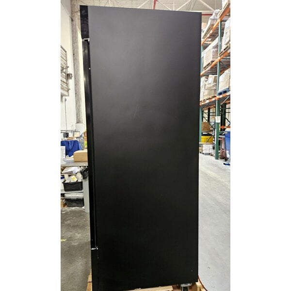 Scratch and Dent Avantco GDC-49-HC 53" Black Swing Glass Door Merchandiser Refrigerator with LED Lighting