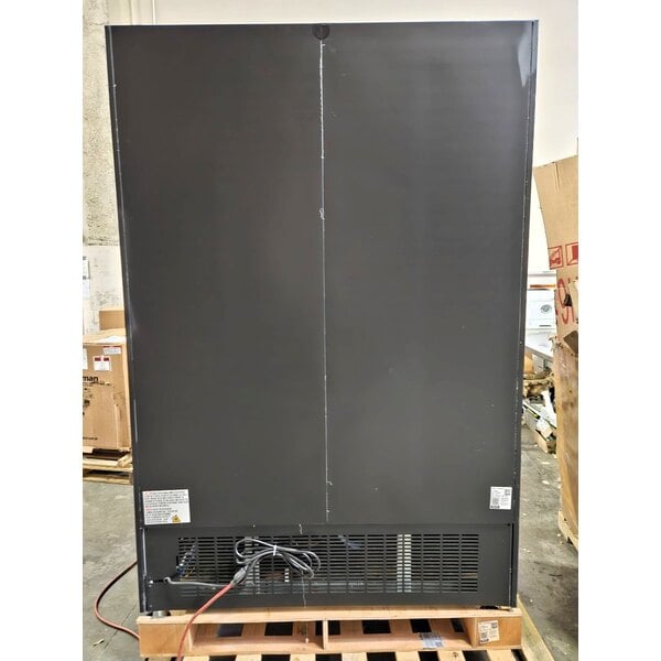 Scratch and Dent Avantco GDC-49-HC 53" Black Swing Glass Door Merchandiser Refrigerator with LED Lighting