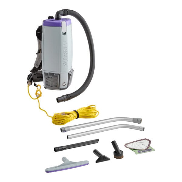 Scratch and Dent ProTeam 107303 Super Coach Pro 10 Qt. Backpack Vacuum with 107100 Xover Multi-Surface Telescoping Wand Kit - 120V