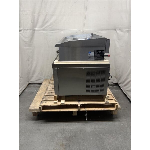 Scratch and Dent Cooking Performance Group G48T 48" Gas Countertop Griddle with Thermostatic Controls and 48", 2 Drawer Refrigerated Base - 120,000 BTU