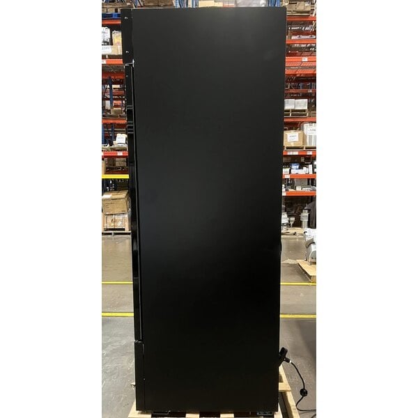 Scratch and Dent Avantco GDC-49F-HC 53" Black Swing Glass Door Merchandiser Freezer with LED Lighting