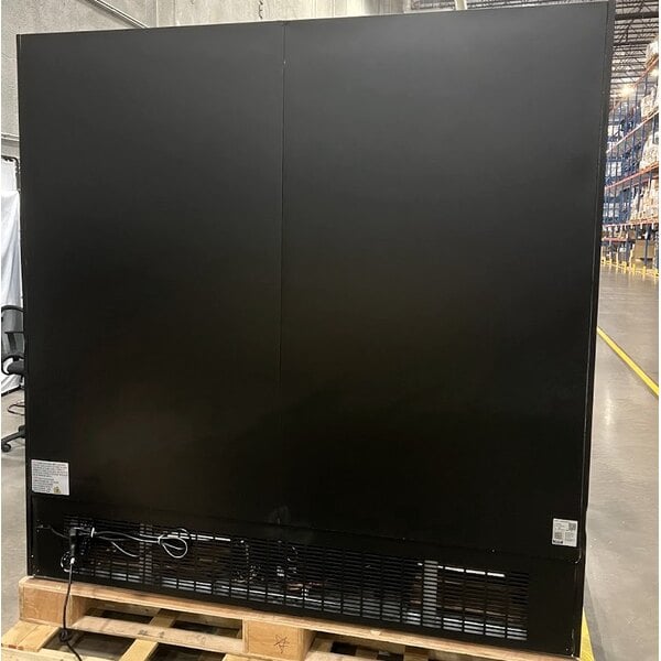 Scratch and Dent Avantco GDC-49F-HC 53" Black Swing Glass Door Merchandiser Freezer with LED Lighting