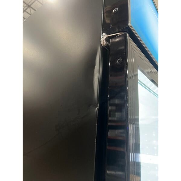 Scratch and Dent Avantco GDC-49F-HC 53" Black Swing Glass Door Merchandiser Freezer with LED Lighting